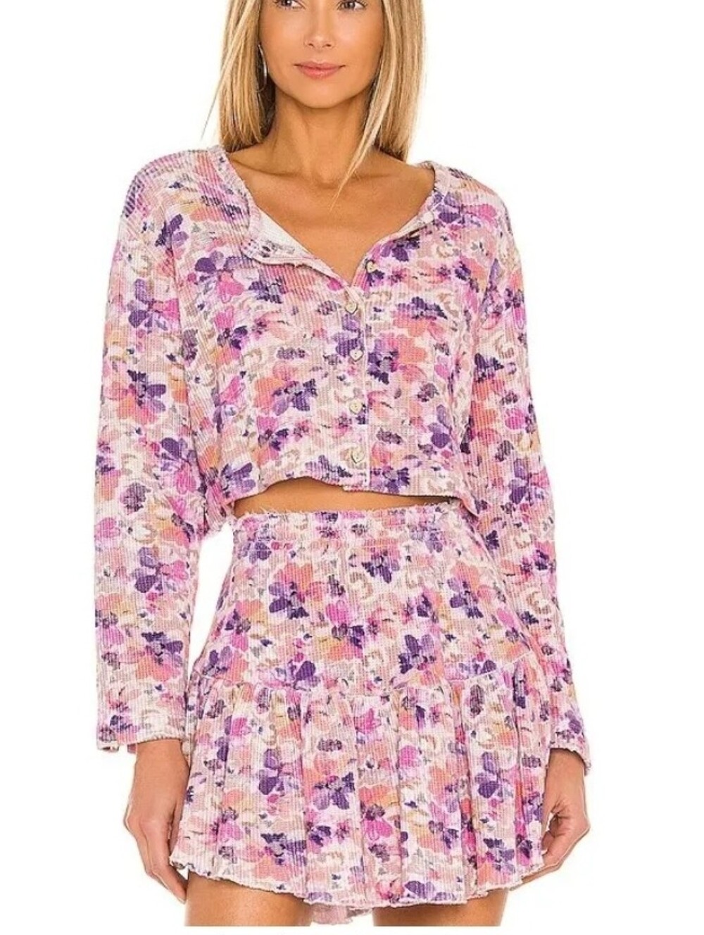 LoveShackFancy Glasgow Cardigan Mauve Sunset-Large-Retail $269.00
